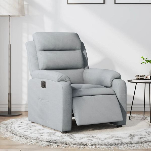 vidaXL Relaxsessel Elektrisch Hellgrau Stoff, Füllmaterial: Schaumstoff, PP-Faser, 3204956