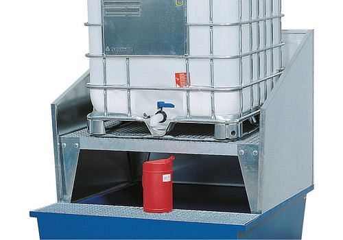 DENIOS Aufsteckbare Spritzschutzwand, verzinkt, für Auffangwannen mit Breite 1120 mm, 274122