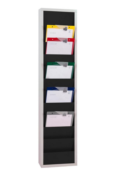 Eichner Planungstafel A4 aus Metall, Farbe: schwarz/grau, 10 Schienen, H: 1278 mm, B: 315 mm, T: 74 mm, 9019-00201-100