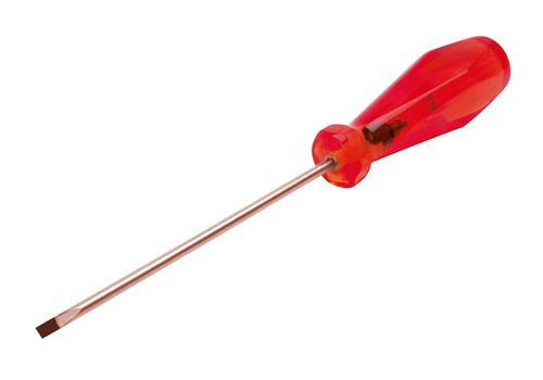 DENIOS Werkstatt-Schraubendreher, gerader Schaft, 3 x 75 mm, Kupfer-Beryllium, funkenfrei, für Ex-Zonen, 272562