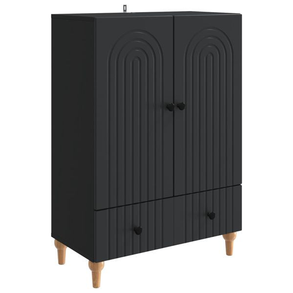vidaXL Sideboard Schwarz 66 x 34,5 x 95 cm Holzwerkstoff, 894206