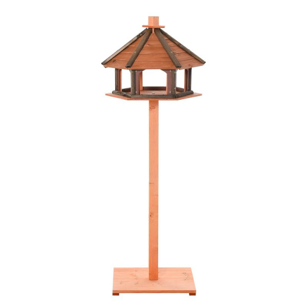 PawHut Vogelhaus mit Ständer wetterfestes Vogelfutterhaus mit wetterfestem Dach Futterhaus aus Holz, D10-059