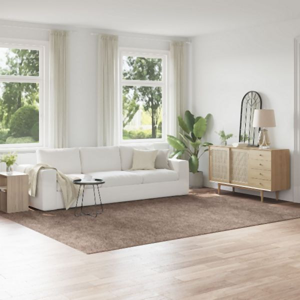 vidaXL Flauschiger Teppich mit Latexrücken Braun 240x340 cm, 4019798