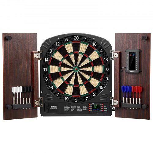 VEVOR Dartboard- und Schrankset mit elektronischer Punktezählung, 34,3 cm Dartscheibe, inkl. Zubehör, einfacher Montage, DZTZZXB00000FQ0DMV9