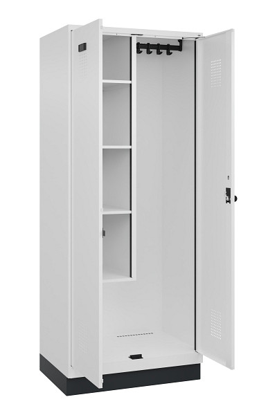 C+P Putzmittel-Spind Evolo PLUS, mit Sockel, 2 Abteile, 1950x800x500mm, 9016/901, Drehriegel, 049120-02 S10020