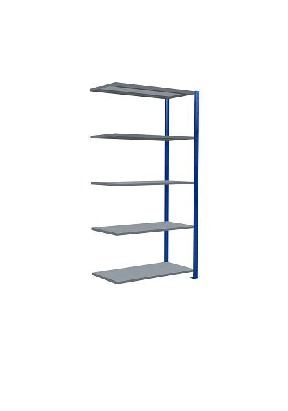 Schulte Anbauregal, Steckregal MULTIplus250, 2000 x 1000 x 500 mm, 5 Fachböden, Kreuzstrebe, RAL 5010 enzianblau/verzinkt, 12955-B