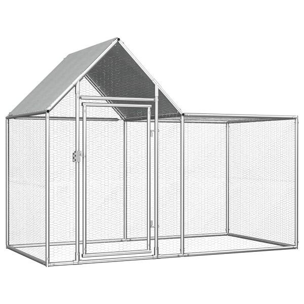 vidaXL Hühnerstall 2x1x1,5 m Verzinkter Stahl, 144553