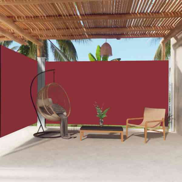 vidaXL Seitenmarkise Ausziehbar Rot 200x600 cm, Polyester, 318011