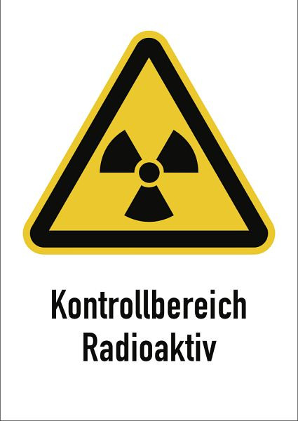 Moedel Kontrollbereich Radioaktiv, Kombischild, Aluminium, 210x297 mm, 59299