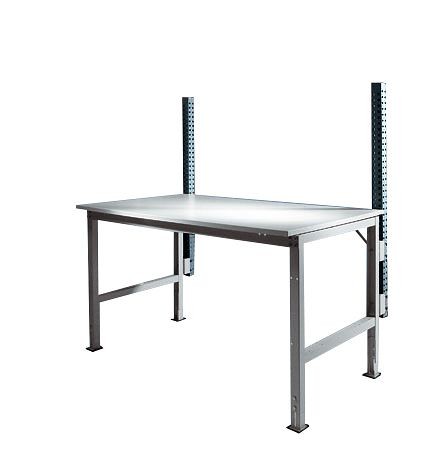 Manuflex Grund-Aufbausäulen für UNIVERSAL + PROFI Standard Grundtische, Nutzhöhe 600 mm, Anthrazit, ZB3781.7016