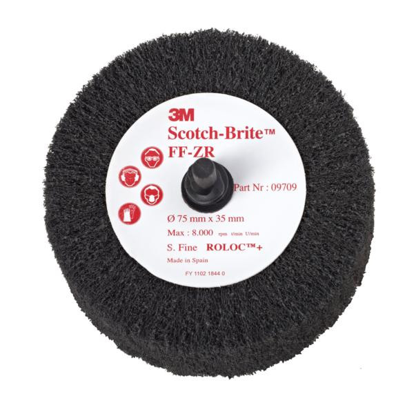 3M Scotch-Brite Roloc Lamellenbürste FF-ZR, grau, 75 mm x 35 mm, S FIN, VE: 10 Stück, 7000077909