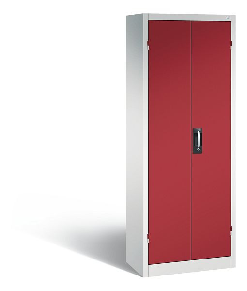 C+P Büro-Drehtürenschrank Acurado, H1950xB700xT400 mm, Lichtgrau/Rubinrot, 9236-05 S10004