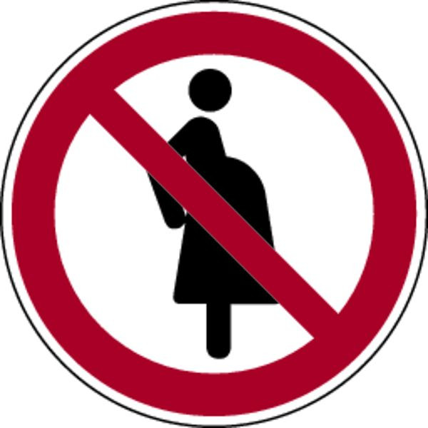 Schilder Klar Für schwangere Frauen verboten DIN EN ISO 7010-P042, 100 mm Folie selbstklebend, 3218/61