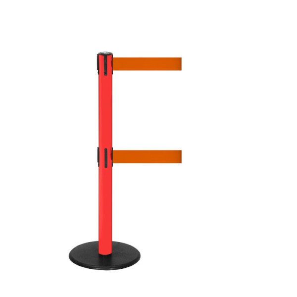 Stein HGS Personenleitsystem -P-Line Duo-, rot, orange, mit Sicherheitsverschluss (selbstlösend), Gurtlänge: 2 x 2,3 m, 14149-1503