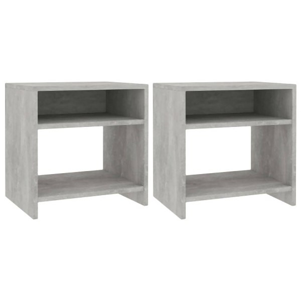 vidaXL Nachttische 2 Stück Betongrau 40x30x40 cm Holzwerkstoff, 800018