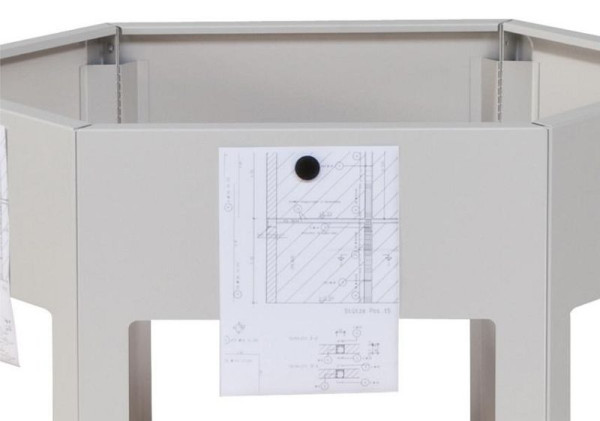 ANKE Werkbänke Zeichnungshalter; Seitenlänge 610 mm; RAL 7035; für 8-Eck-Gruppenwerkbank, 903.824