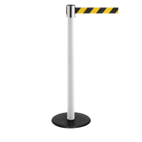 Stein HGS Personenleitsystem -P-Line Famous-, weiß, schwarz/gelb diagonal (schraffiert), mit magnetischem Gurtendstück, Gurtlänge: 2,3 m, 12802-1704