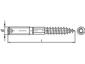 ART 88149 Stockschrauben Stahl Typ 23E M 8 x 180 galvanisch verzinkt VE=S (100 Stück)