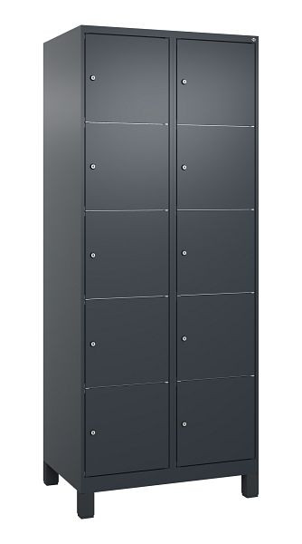 C+P Schließfachschrank Classic PLUS, Füße, 2 Abteile, 1950x800x500mm, 7016/7016, 080010-225 S10012