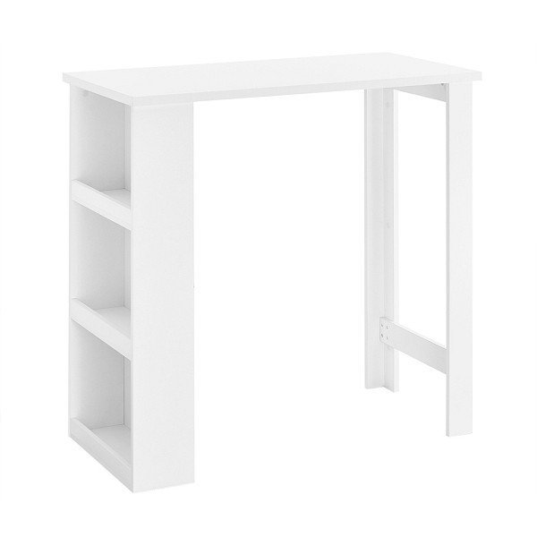 SoBuy Bartisch mit 3 Regalböden Weiß 112x57x106 cm, Modern, FWT17-II-W