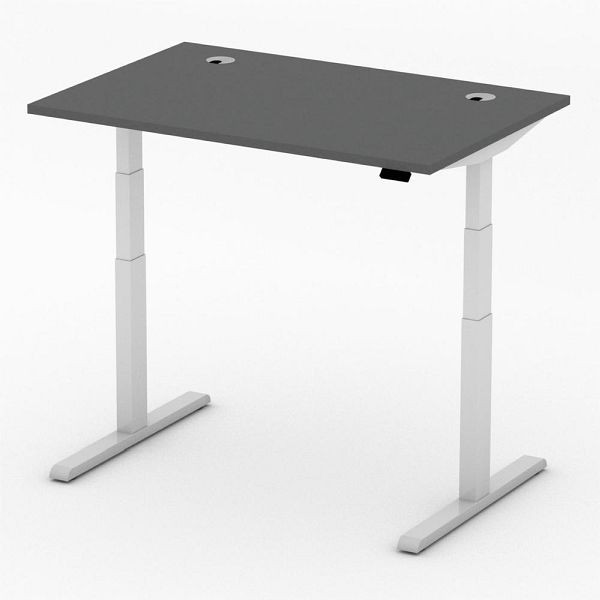 Deskin Höhenverstellbarer Schreibtisch PRO MULTI MODUL, Dekor anthrazit, B 1200 x T 800 x H 640-1250mm, 360273