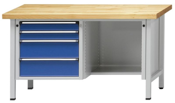 ANKE Werkbänke Kastenwerkbank, Modell 334 V, 1500 x 700 x 900 mm, RAL 7035/5010, BMP 50 mm, 300.683