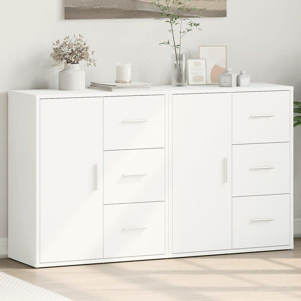 vidaXL Sideboards 2 Stück Weiß 60x31x70 cm Holzwerkstoff, 3276553