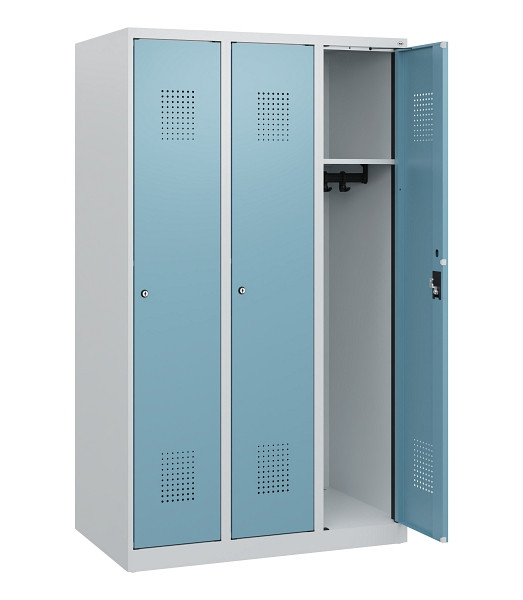 C+P Spind Evolo PLUS, 3 Abteile, 1530x900x500mm, 7035/0010, Zylinderschloss, 0490005-30 S10035