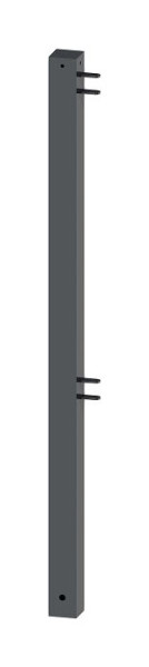 Schake Stadtzaun Pfosten und Zaunelement, Endpfosten mit 2 Verbindungslaschen und Flachkopf, 418_7802B