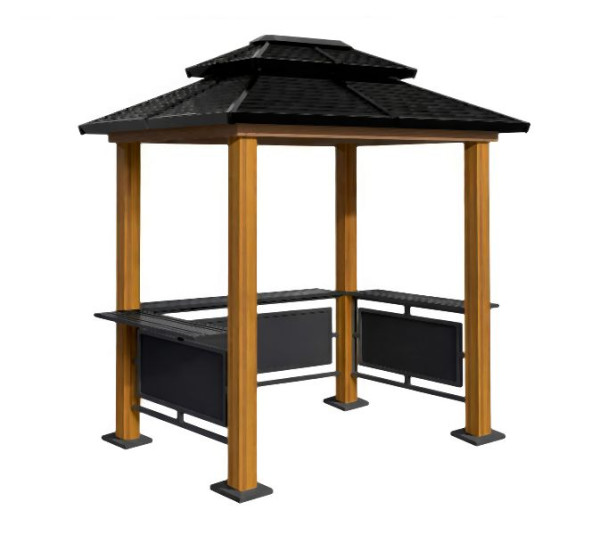 SOJAG Pavillon BBQ Maui, Holzoptik, 158x249x278cm, SJ00600