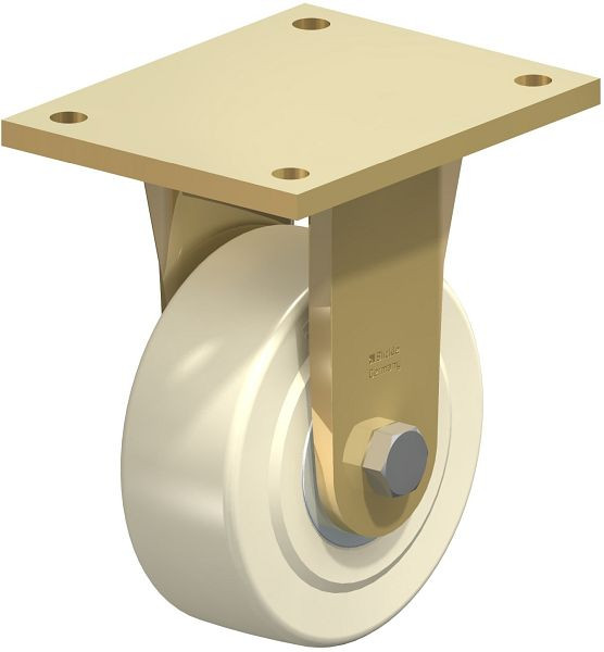 Blickle BS-GSPO 150K-35 Stahlgeschweißte Schwerlast-Bockrolle, Gusspolyamid, Weiß, 608687