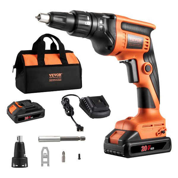 VEVOR Trockenbauschrauber, 20 V, bürstenlos 4200 U/min, 2 Akkupacks, Ladegerät, Gürtelclip, Werkzeugtasche, Vorwärts-/Rückwärtsgang, GQLSQWSDF000AQV9VV2