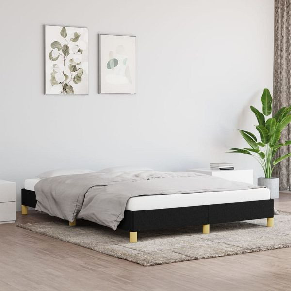 vidaXL Bettgestell Schwarz 140x190 cm Stoff, Polyester, 346812