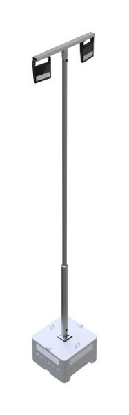 Schake Lampenmast SET2, bestehend aus: 1x Beton-Aufstellvorrichtung, 1000 kg, 1x Stahlmast umlegbar, 6,00 m, verzinkt, 1x Strahlertraverse, 353160-SET2