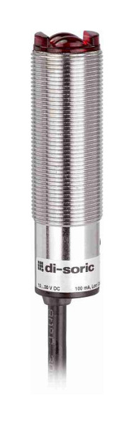 di-soric OH 18-1 M 130 N4-4 Lichttaster mit Hintergrundausblendung, Kabel, 2,0 m, 4-polig (offenes Ende), npn, 100 mA, antivalent, 208322