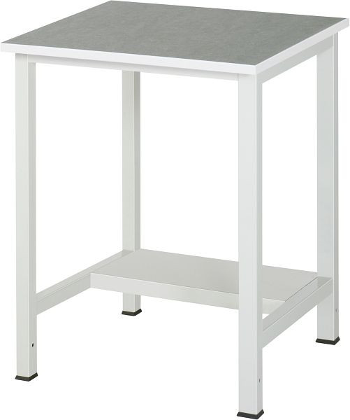 RAU Werktisch Serie 900, B750xT800xH825mm, Oberseite mit Universal/Linoleum-Belag, mit Ablageboden unten, 320mm tief, 03-900-3-L25-07.12