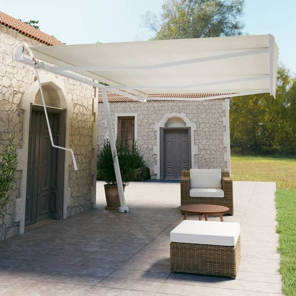 vidaXL Standmarkise Automatisch 600x350 cm Creme, 3069687