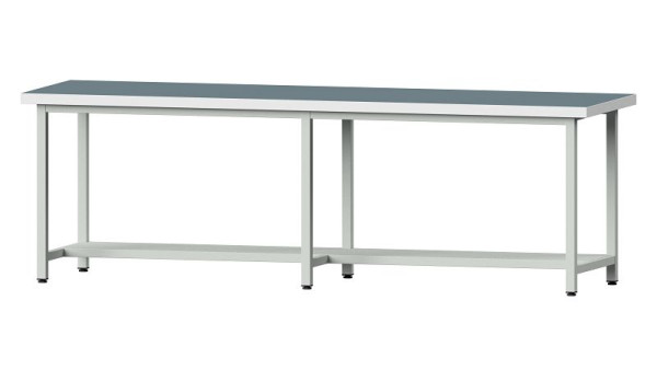 ANKE Werkbänke Arbeitstisch, Modell 191, 2800 x 800 x 900 mm, RAL 7035, UBP 50 mm, 401.459