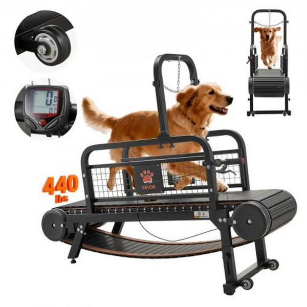VEVOR Hundelaufband 1910x570x1400 mm für mittelgroße-große Hunde bis 199,58 kg, stufenlos, mit Bremse & Rollen, 110 mm Steigung, FDDGGPBJDXQLLKDOU001V9
