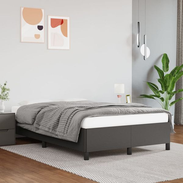 vidaXL Bettgestell Grau 120x200 cm Kunstleder, Sperrholz, 347243