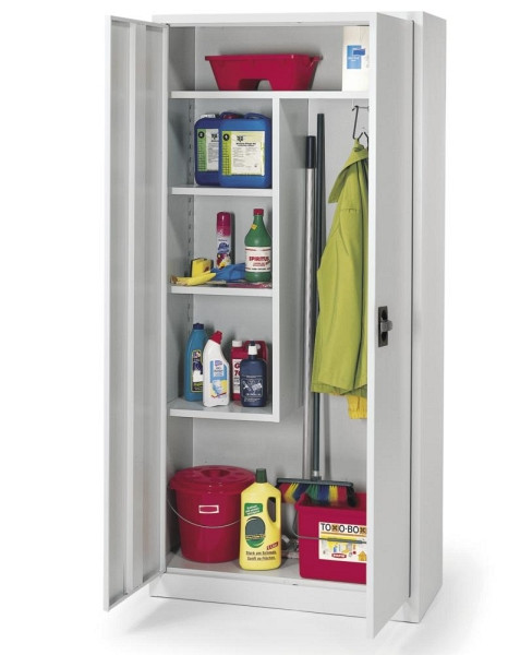 Deskin Garderoben- / Putzmittelschrank - extra Breit, Lichtgrau, 920 x 420 x 1950 mm, 121737