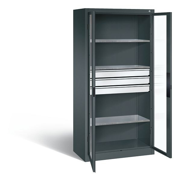 C+P Werkzeugschrank Acurado, H1950xB930xT500mm, Farbe: Anthrazitgrau, Muldengriff, 8921-55302 S10011
