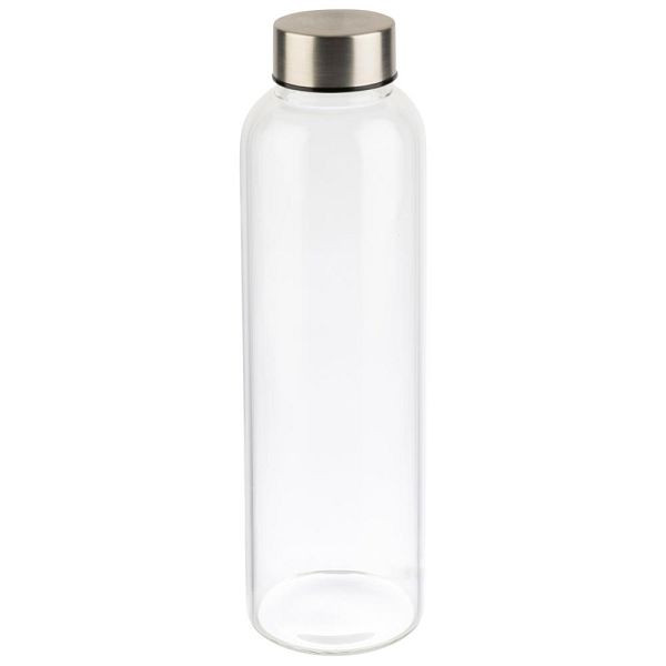 APS Trinkflasche, 6,5 x 6,5, Höhe 23,5 cm, Ø 6,5 cm, 0,55 Liter, Glas, transparent, 66907
