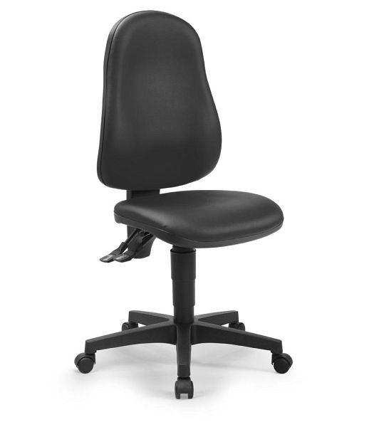 Deskin Bürostuhl SOFTEX MAGIC PRO, mit Bandscheibensitz, Fußkreuz schwarz, Kunstleder, Farbe schwarz, 349143