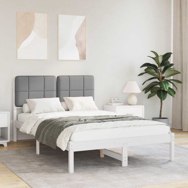 vidaXL Bettgestell mit gepolstertem Kopfteil Hellgrau 120 x 190 cm, 877998