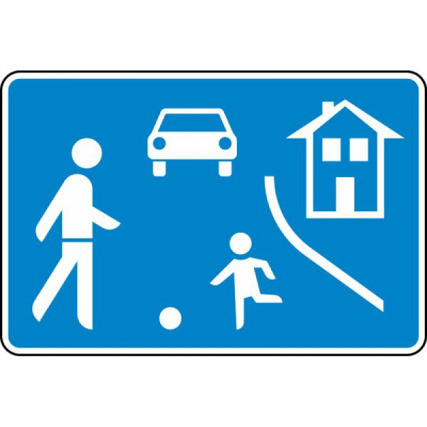 Stein HGS Beginn eines verkehrsberuhigten Bereichs Nr. 325.1, 600x900 mm / RA2 / Flachform 3 mm, 325.1-223