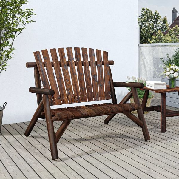 vidaXL Gartenbank 2-Sitzer 119x85x98 cm Massivholz Fichte, 363348