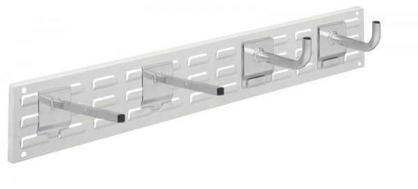 Kappes RasterPlan Wandschiene Schlitzplatte Set 12, L 920 mm x H 140 mm, RAL 7035, 2 x Universalhalter, 2 x Rohrträger, 4202.09.5413