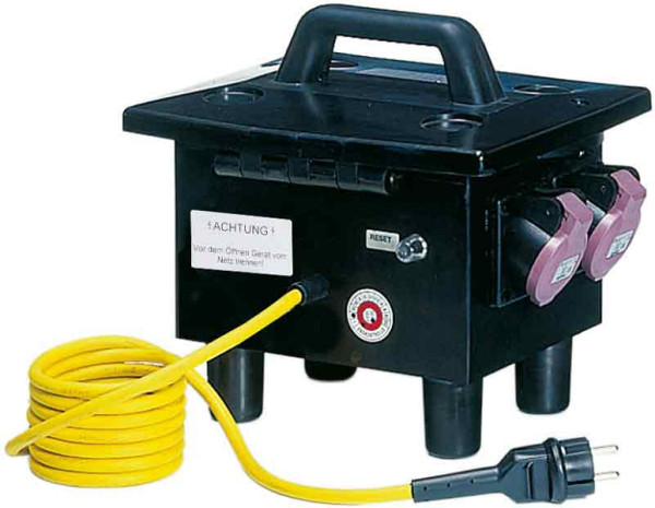 GIFAS Sicherheitstransformator Vollgummi-Verteiler Typ 6200, 230/24V, 320VA, 2x CEE 16A/24V, 208045