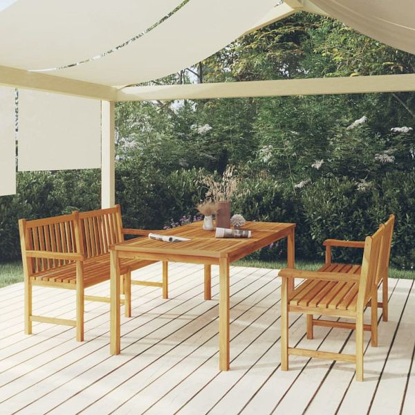vidaXL 3-teilig Garten-Essgruppe Massivholz Teak, 3157156